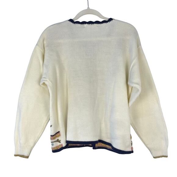 Vintage Embroidered Sweater Cardigan M EUC - Picture 8 of 8